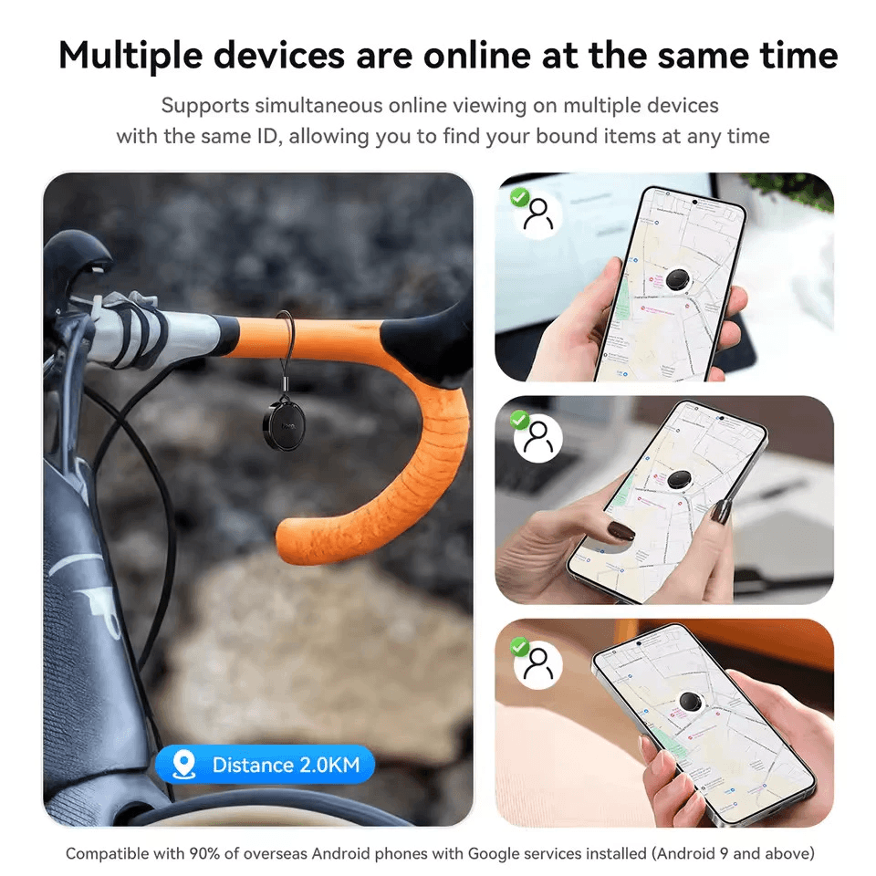 อุปกรณ์ติดตามจีพีเอส HOCO E96A ANDROID GPS TAG สำหรับแอนดรอยด์ รองรับ GOOGLE FIND MY DEVICE สีน้ำเงิน